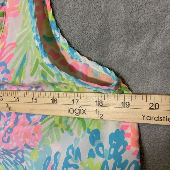 Lilly Pulitzer Cosmos 100% Silk Sleeveless Top Medium Tank Preppy Coastal Beach - Picture 5 of 6